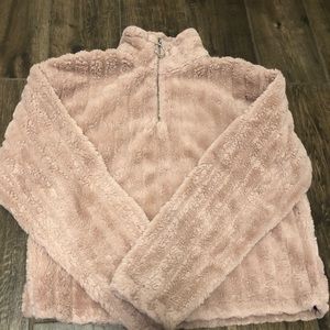 Fuzzy light pink shirt